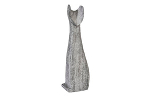 Phillips Collection - Cat Sculpture, Large, Chamcha Wood, Gray Stone Finish - TH97538