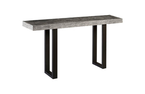 Phillips Collection - Origins Straight Edge Console Table, Metal U Legs, Gray Stone Finish - TH95588