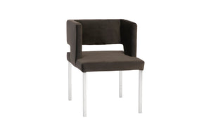 Phillips Collection - Raffia Dining Chair, Black, Stainless Steel Legs - PH96669