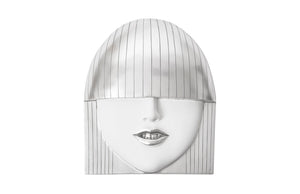 Phillips Collection - Fashion Faces Wall Art, Large, SMile, White And Silver Leaf - PH94749