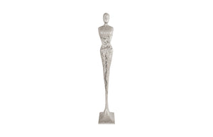 Phillips Collection - Tall Chiseled Female Sculpture, Resin, Silver Leaf - PH76688