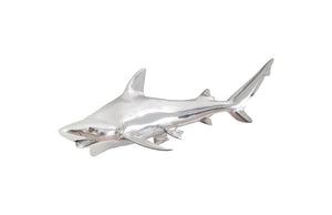 Phillips Collection - Black Tip Reef Shark Wall Sculpture, Resin, Silver Leaf - PH63680