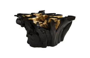 Phillips Collection - Noir Cast Root Coffee Table, Black, Gold Leaf - PH67969