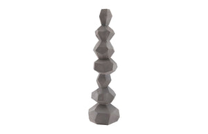Phillips Collection - Faceted Rock Column Sculpture, Gray - PH100225