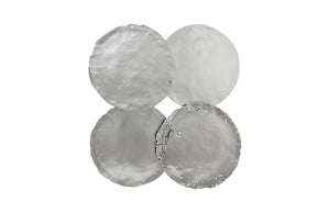 Phillips Collection - Cast Oil Drum Wall Discs, Silver Leaf, Set Of 4 - PH60517