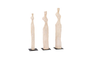 Phillips Collection - Cast Women Sculptures, Roman Stone, Set Of 3 - PH106455
