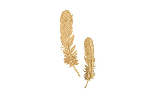 Phillips Collection - Feathers Wall Art, Small, Gold Leaf, Set Of 2 - PH67716
