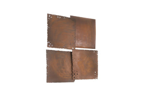 Phillips Collection - Cast Square Oil Drum Wall Tiles, Resin, Rust Finish, Set Of 4 - PH59609