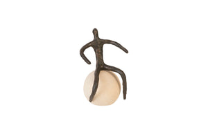Phillips Collection - Abstract Figure On Bleached Wood Base, Bronze Finish - TH96039
