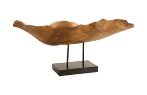Phillips Collection - Carved Leaf Sculpture On Stand, Mahogany - ID83700