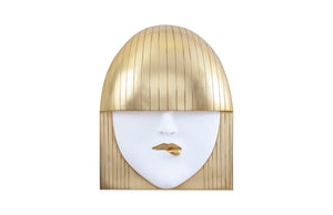 Phillips Collection - Fashion Faces Wall Art, Large, Pout, White And Gold Leaf - PH101926