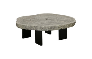 Phillips Collection - Floating Coffee Table With Black Legs, Gray Stone, Size Varies - TH113887