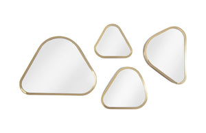 Phillips Collection - Pebble Mirrors, Set Of 4, Brushed Brass - CH97807