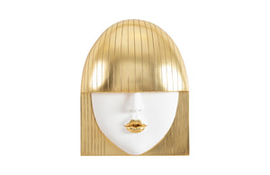 Phillips Collection - Fashion Faces Wall Art, Large, Kiss, White And Gold Leaf - PH101927