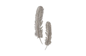 Phillips Collection - Feathers Wall Art, Large, Silver Leaf, Set Of 2 - PH96270
