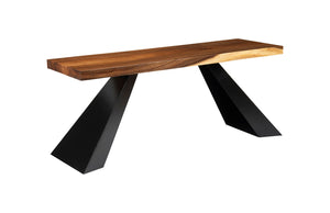 Phillips Collection - Tapered Wood Console, Black Metal Legs - TH103470