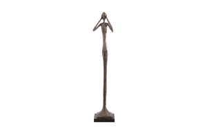 Phillips Collection - Hear No Evil Slender Sculpture, Small, Resin, Bronze Finish - PH59234