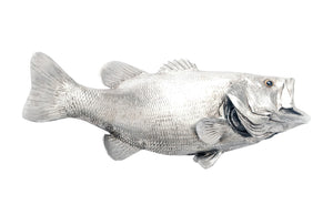 Phillips Collection - Large Mouth Bass Fish Wall Sculpture, Resin, Silver Leaf - PH66570