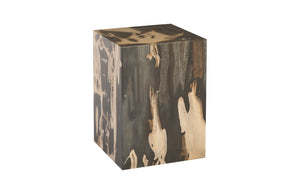 Phillips Collection - Cast Petrified Wood Stool, Resin, Square - PH94497
