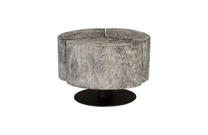 Phillips Collection - Clover Coffee Table, Chamcha Wood, Gray Stone Finish, Metal Base - TH93173