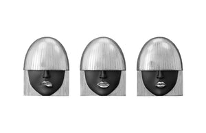 Phillips Collection - Fashion Faces Wall Art, Small, Black And Silver Leaf, Set Of 3 - PH109382