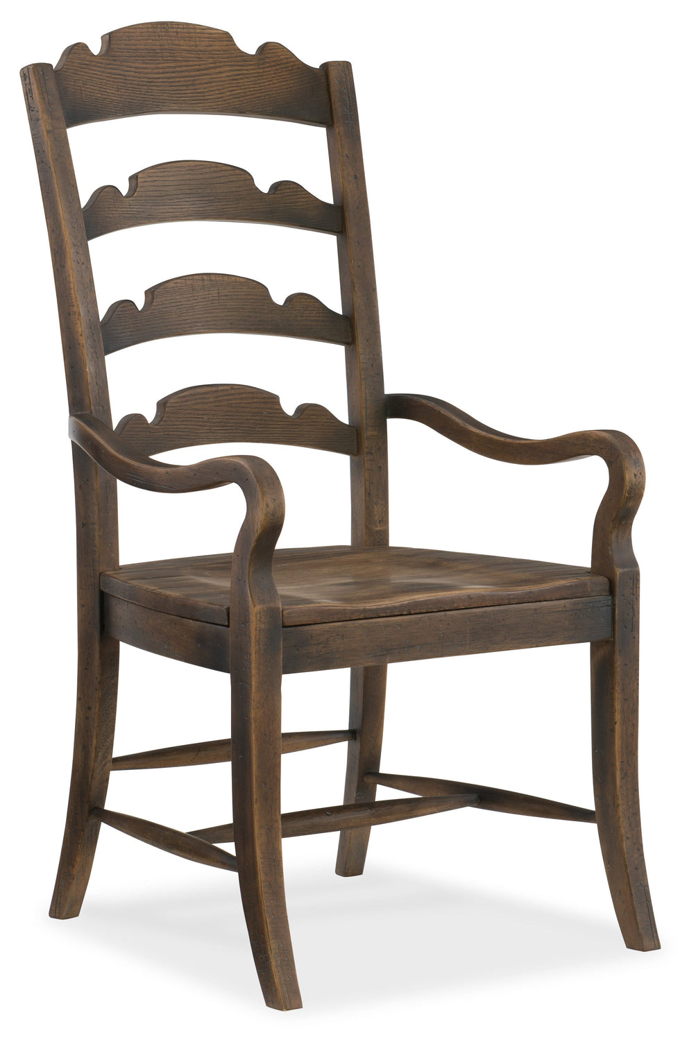 Hill Country Twin Sisters Ladderback Arm Chair - Hooker Furniture - 5960-75300-BRN