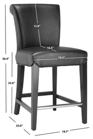 Safavieh Seth Counter Stool , MCR4509 - Seth Counter Stool / All Black