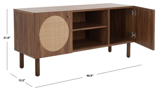 Safavieh Ophelia 2 Door 2 Shelf Media Stand, MED9615 - Walnut 