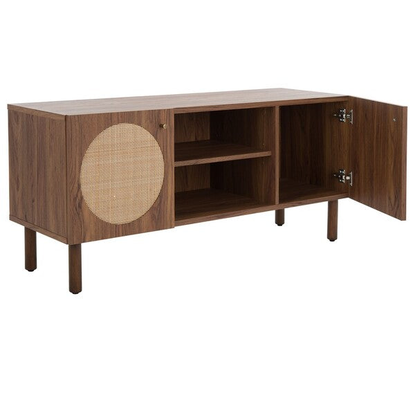 Safavieh Ophelia 2 Door 2 Shelf Media Stand, MED9615 - Walnut 