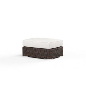 Sunset West - Montecito Ottoman in Canvas Flax w/ Self Welt - Cognac - SW2501-OTT-FLX-STKIT
