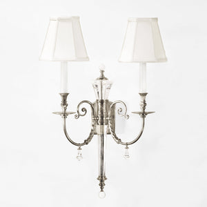 Decorative Crafts Moravia Nickel & Crystal Sconce - 8306
