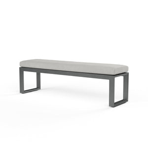 Sunset West - Redondo Dining Bench in Cast Silver, No Welt - Slate - SW3801-BNC-SLV-STKIT