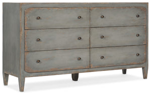Hooker Furniture - Ciao Bella Six-Drawer Dresser- Speckled Gray - 5805-90002-95