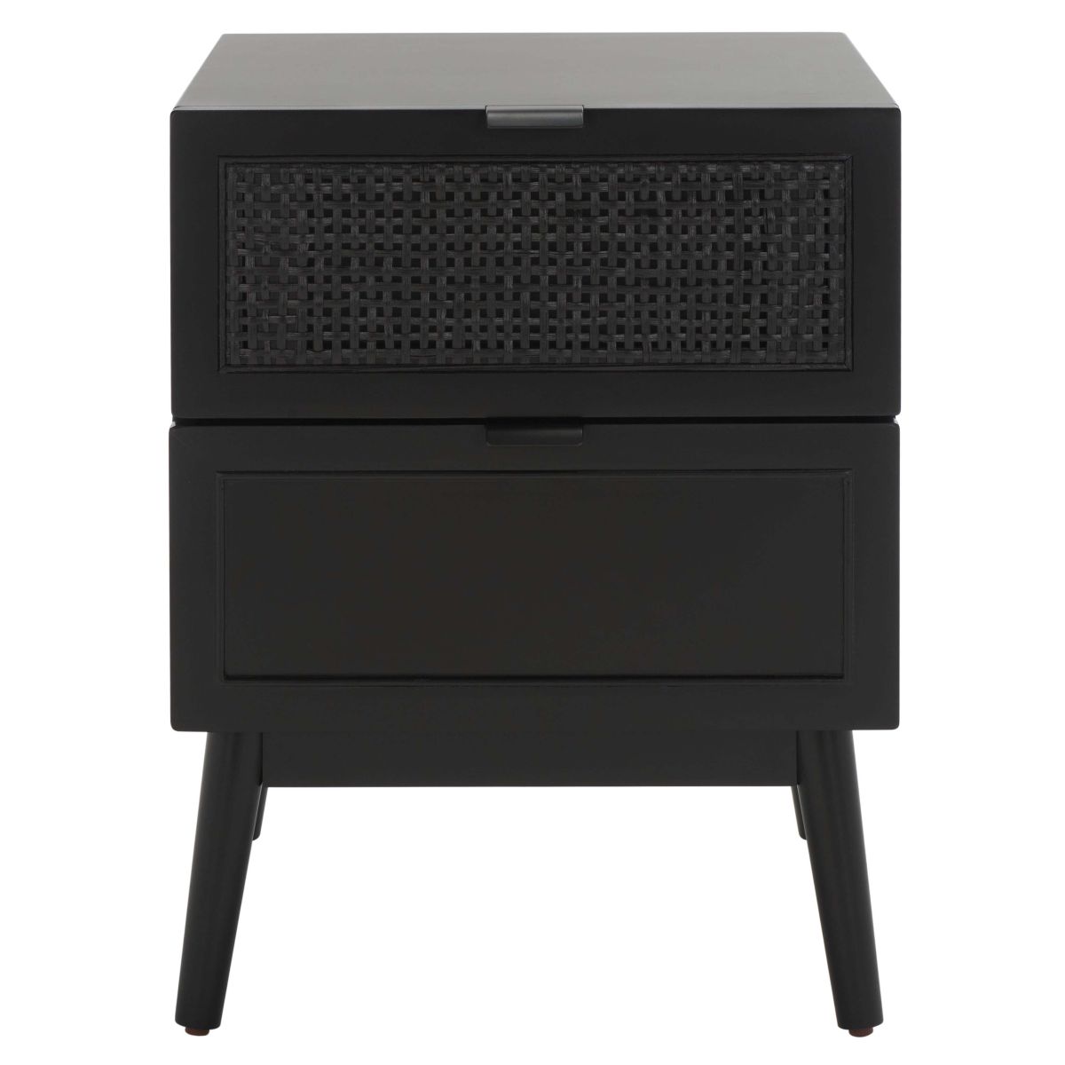 Safavieh Baisley 2 Drawer Rattan Nightstand , NST5003 - Black