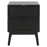 Safavieh Baisley 2 Drawer Rattan Nightstand , NST5003 - Black