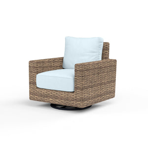 Sunset West - Havana Swivel Club Rocker - Sunbrella Fabric w/ Welt - Tobacco Finish - SW1701-21SR
