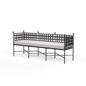 Sunset West - Provence Garden Bench in Canvas Flax w/ Self Welt - Pewter - SW3201-BNC-FLX-STKIT
