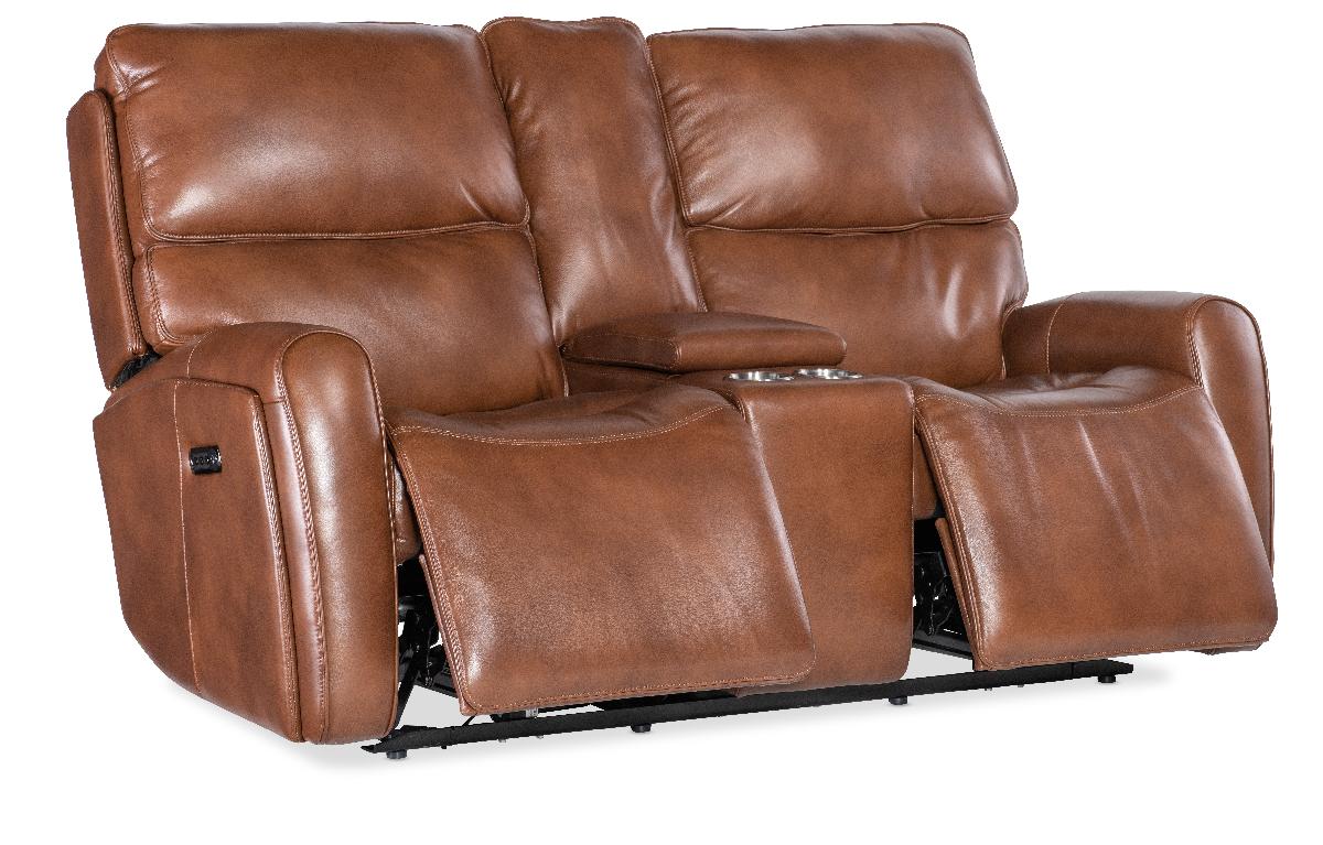 Crosby Zero Gravity Power Console Loveseat with Power Headrest and Lumbar | Hooker Furniture - SS741-PHZL2C-080