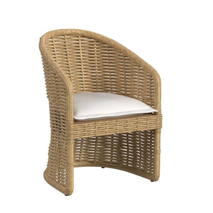 Sunset West - Playa Dining Chair in Soothe Pearl w/ Flange Welt - Medium Wood Finish - SW7001-1-PRL-STKIT
