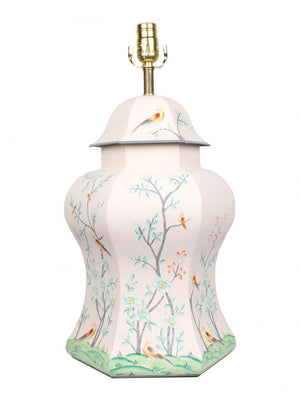 The Enchanted Home Pale Pink & Multi Color Scalloped Hexagon Lamp