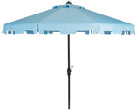 Safavieh Zimmerman 9 Ft Market Umbrella , PAT8000 - Baby Blue / White