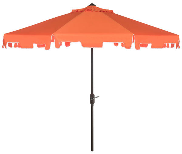 Safavieh Zimmerman 9 Ft Market Umbrella , PAT8000 - Orange / White