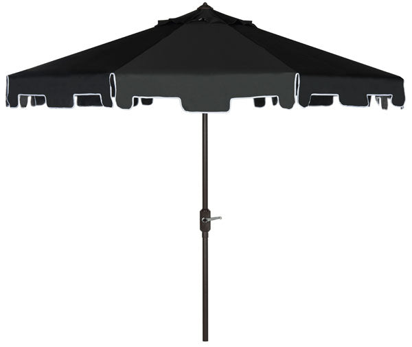 Safavieh Zimmerman 9 Ft Market Umbrella , PAT8000 - Black / White