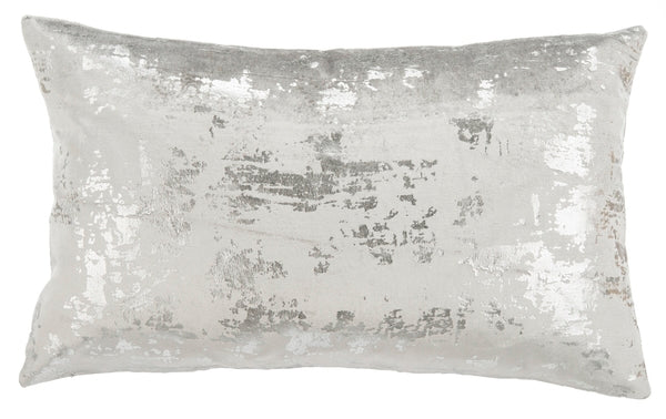 Safavieh Edmee Metallic Pillow, PLS881 - Light Grey / Silver