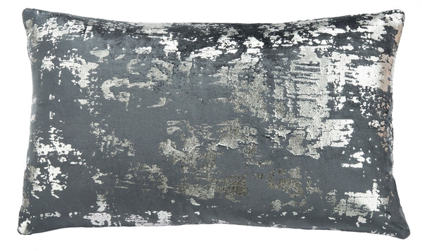 Safavieh Edmee Metallic Pillow, PLS881 - Midnight Blue / Silver