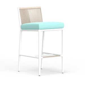 Sunset West - Sabbia Counterstool w/ Sunbrella Fabric - White Finish - SW4901-7C