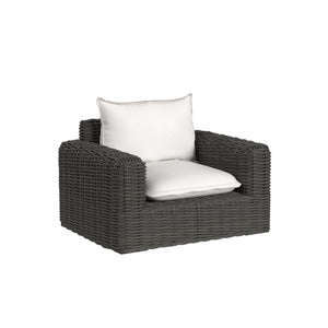 Sunset West - Cabo Oversized Club Chair in Soothe Pearl w/ Flange Welt - Dark Wood Finish - SW8001-21-5-PR-STKIT
