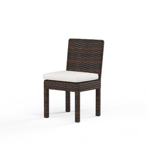 Sunset West - Montecito Armless Dining Chair in Canvas Flax w/ Self Welt - Cognac - SW2501-1A-FLAX-STKIT