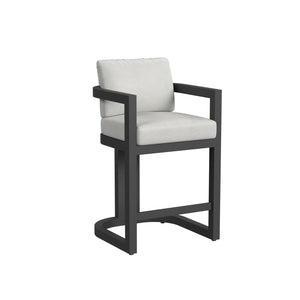 Sunset West - Malibu Barstool in Cast Silver, No Welt - SW7101-7B-SLVR-STKIT