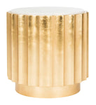 Safavieh Couture Elodie Gold Side Table - Gold Leaf / White